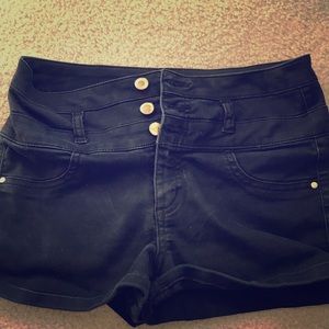Black high waisted shorts size 6